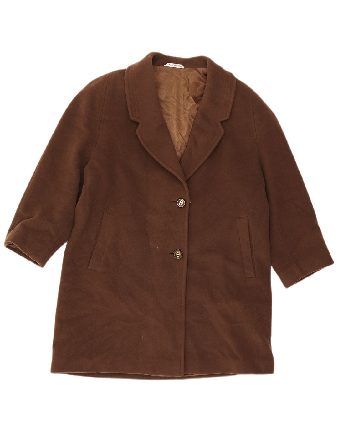 Cappotto Donna Charles Valentino IT 45 Lana Vergine Marrone Medio