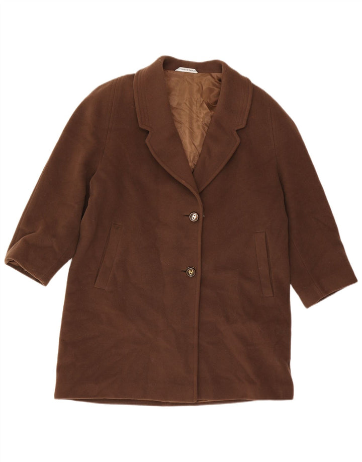 Cappotto Donna Charles Valentino IT 45 Lana Vergine Marrone Medio