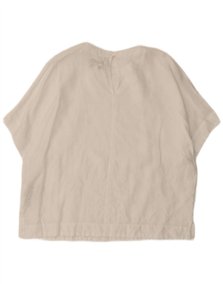 Top camicetta oversize da donna Marks & Spencer UK 14 grande lino bianco