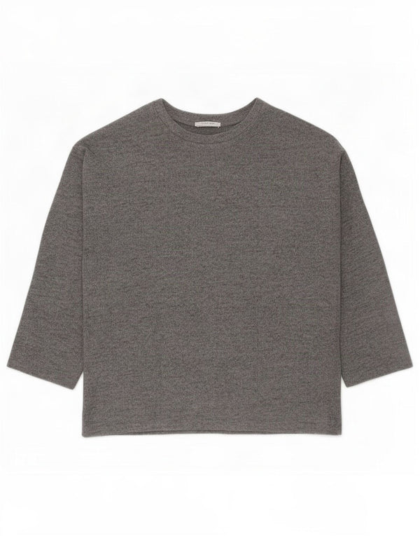 Top Zara Trafaluc da donna, vestibilità ampia, maniche a 3/4, UK 14, grigio medio chiazzato