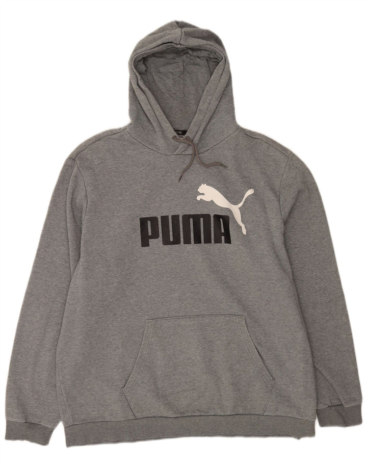 Felpa con cappuccio grafica da uomo Puma 2XL in cotone grigio