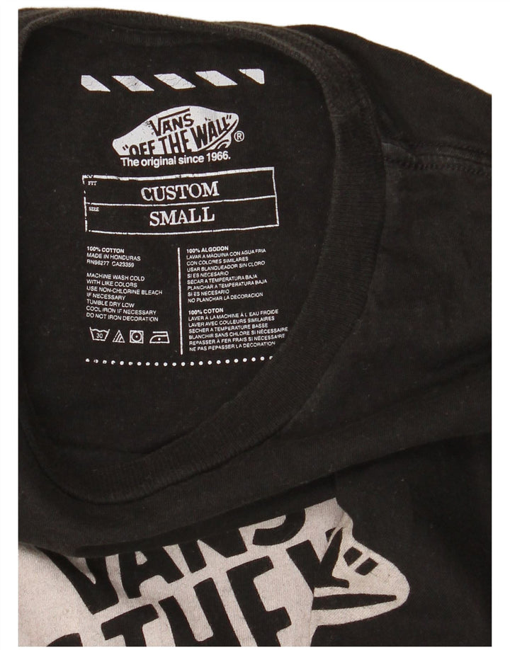 T-shirt grafica personalizzata da uomo Vans Top Small in cotone nero