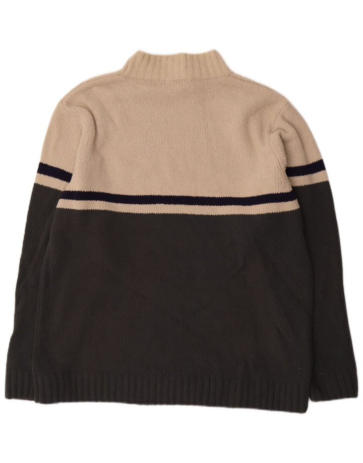Marks & Spencer Maglione da uomo con collo alto e maglione grande color block bianco sporco