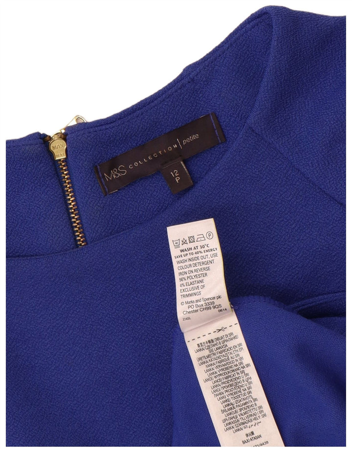 Abito a trapezio Petite con maniche a 3/4 da donna Marks & Spencer UK 12 Blu medio