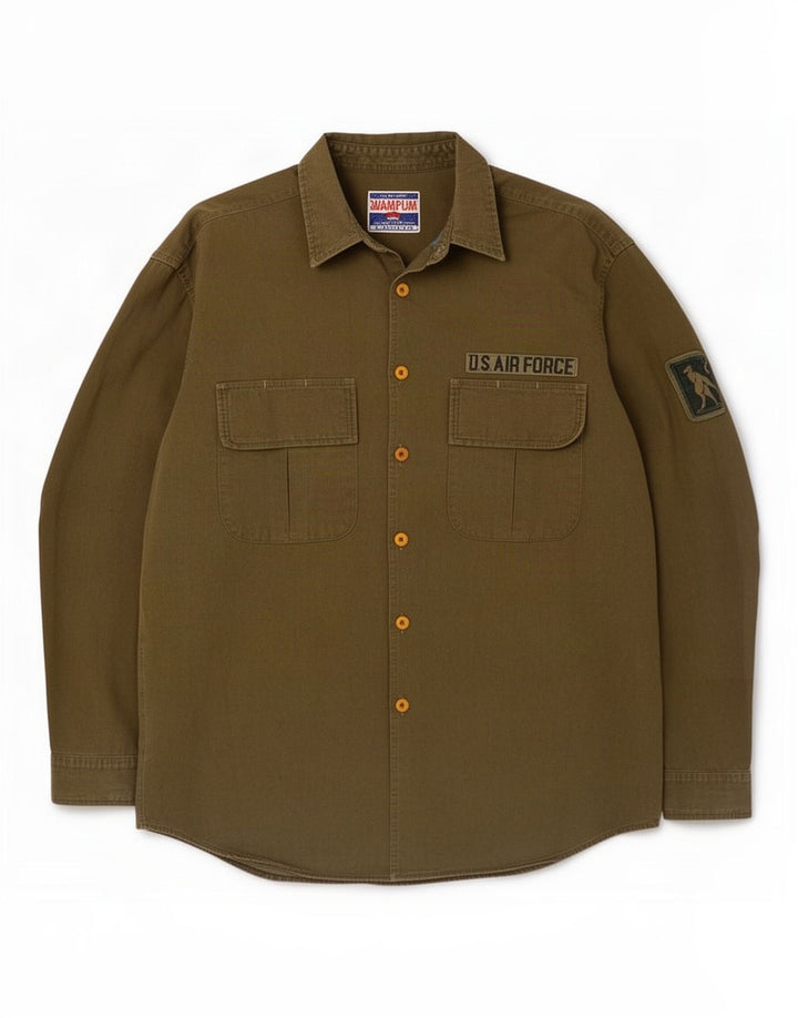 Camicia da uomo Wampum XL in cotone kaki
