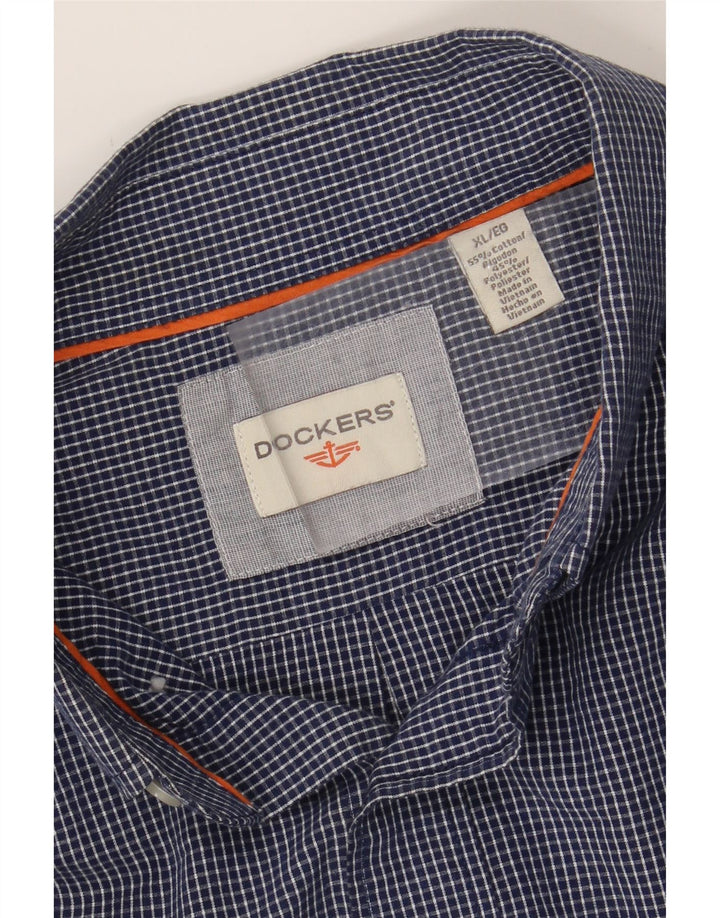 DOCKERS Mens Shirt XL Blue Check Cotton Vintage Dockers and Second-Hand Dockers from Messina Hembry 