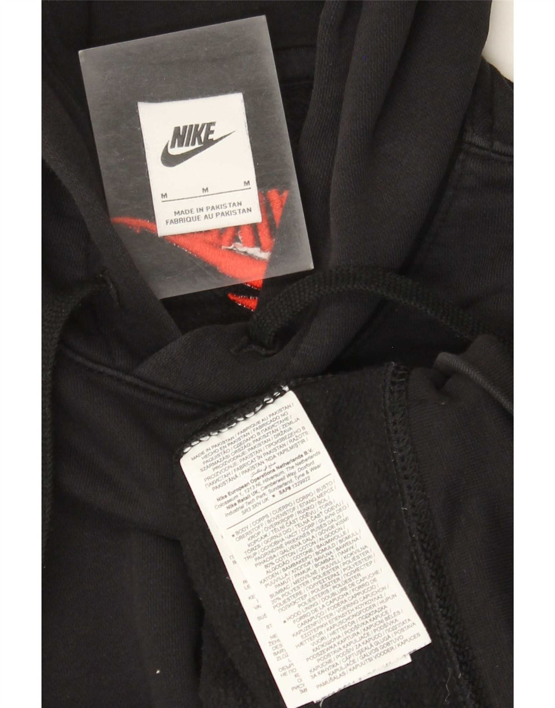 Felpa con cappuccio grafica Nike da uomo in cotone nero medio