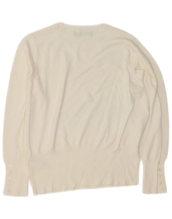 Maglione maglione girocollo da donna Marks & Spencer UK 14 grande bianco sporco