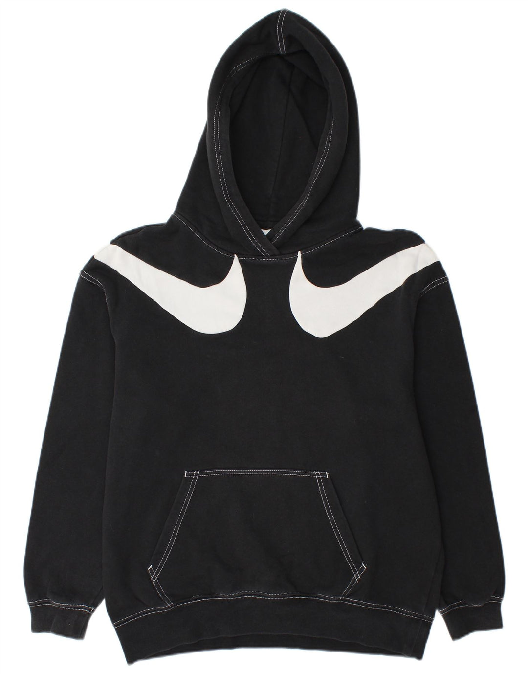 Felpa con cappuccio grafica ampia NIKE da uomo XS in cotone nero