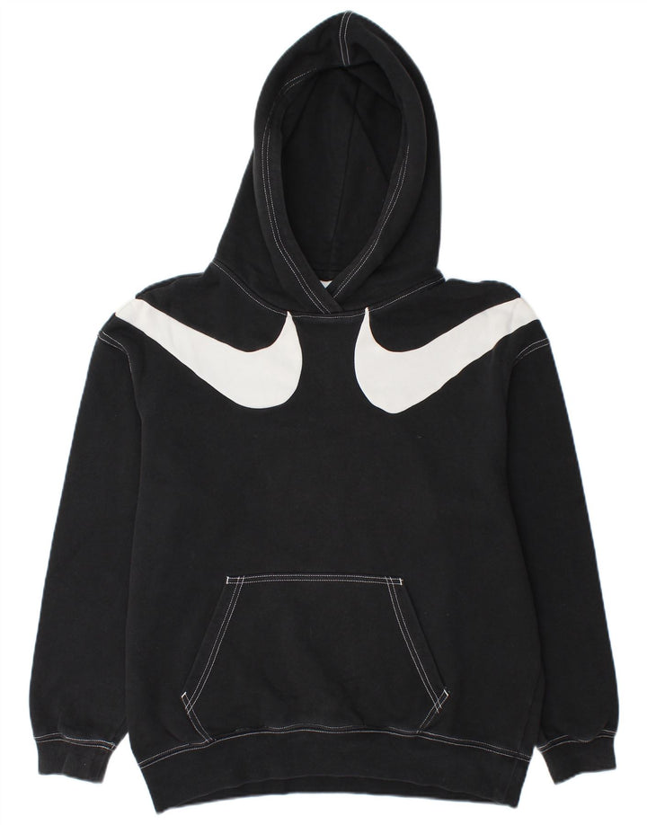 Felpa con cappuccio grafica ampia NIKE da uomo XS in cotone nero