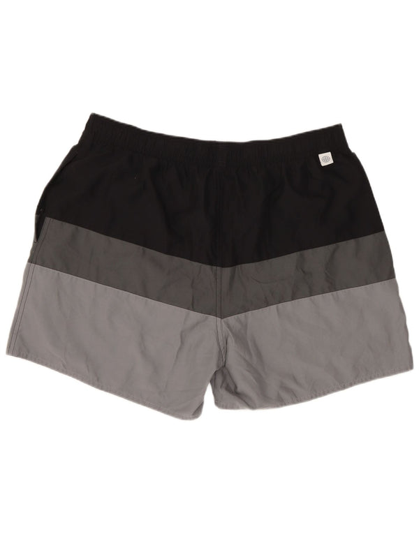 Pantaloncini sportivi da uomo Adidas Large in poliestere color block grigio