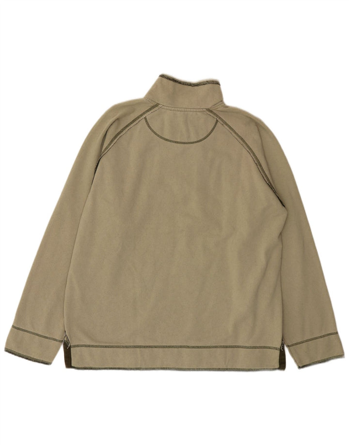 Felpa da uomo con collo con zip Fat Face, maglione, cotone kaki medio