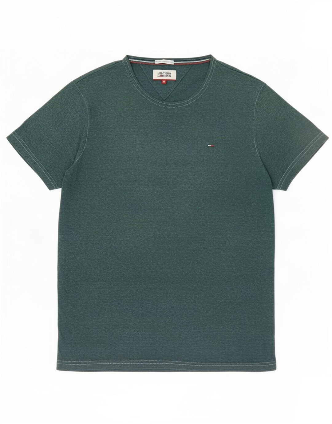T-shirt da uomo Tommy Hilfiger Top verde medio in poliestere screziato