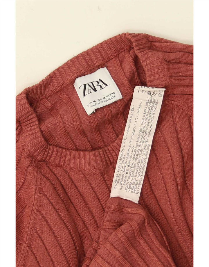 Maglione Zara da uomo girocollo in viscosa marrone medio