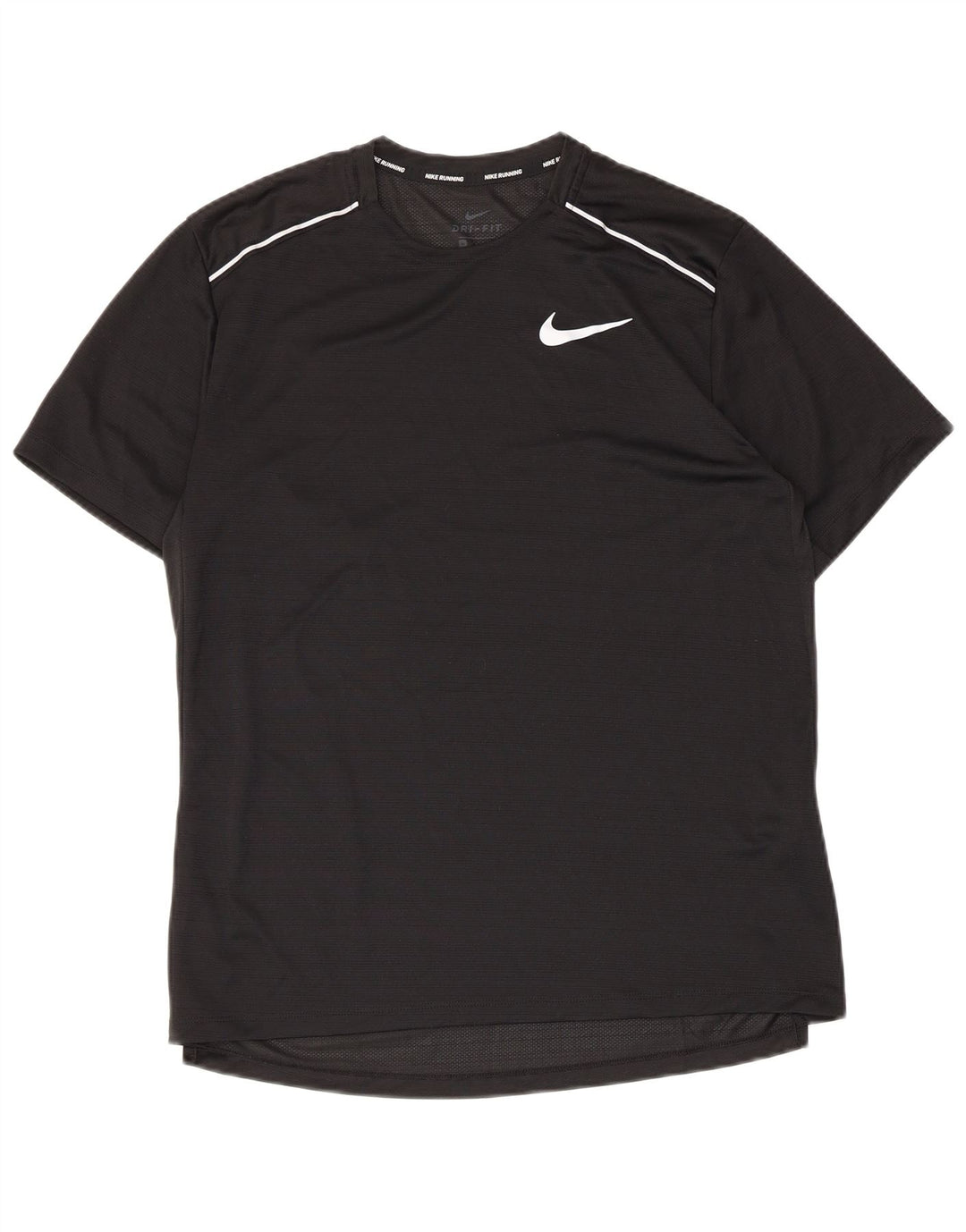 T-shirt Nike da uomo Dri Fit, top in poliestere nero medio