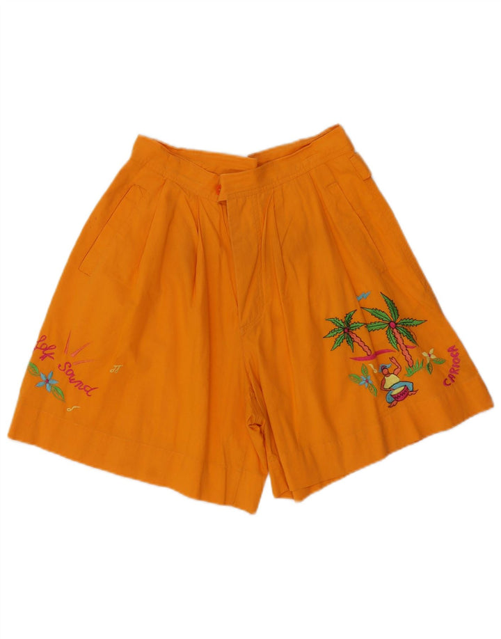 Pantaloncini chino con ancoraggio grafico da donna vintage W28 arancione medio