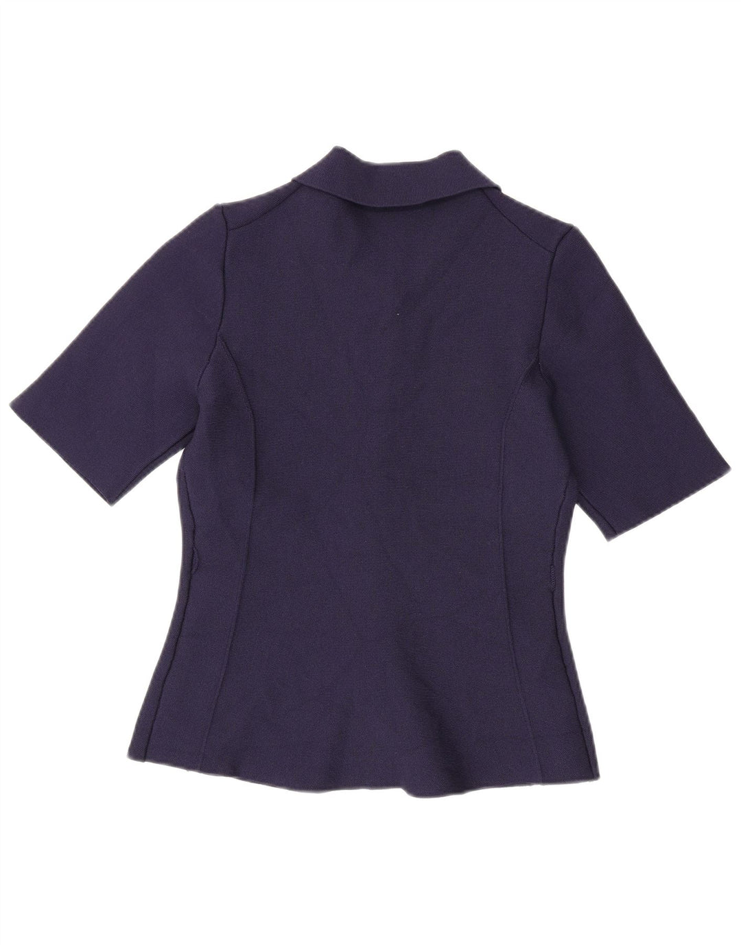 ZARA Camicia a Maniche Corte da Donna Camicetta UK 12 Medio Blu Navy Poliestere