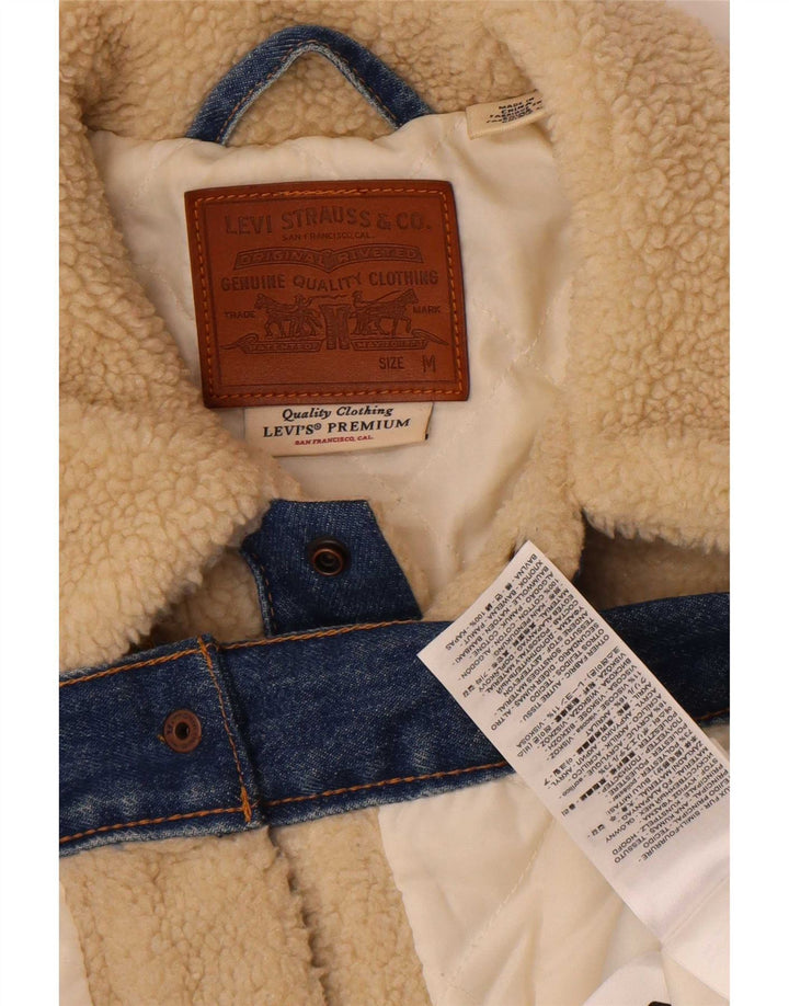 Giacca in pile da uomo Levi's Teddy Bear UK 38 blocco colore bianco sporco medio