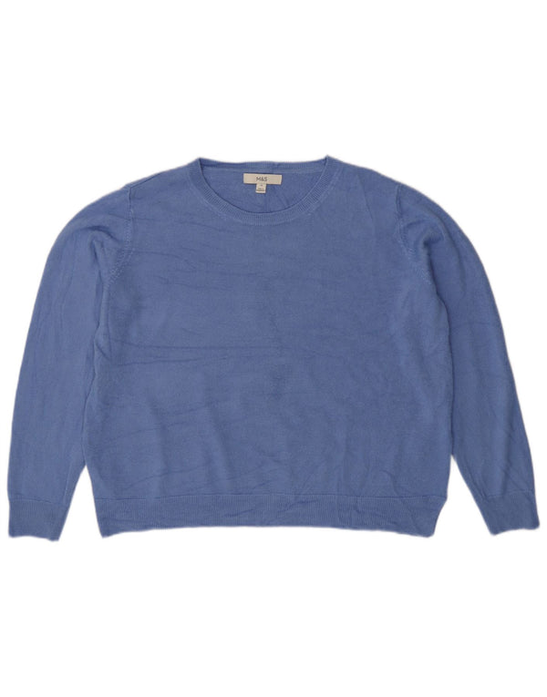 Maglione maglione con scollo a barca vestibilità ampia da donna Marks & Spencer UK 18 XL Blu