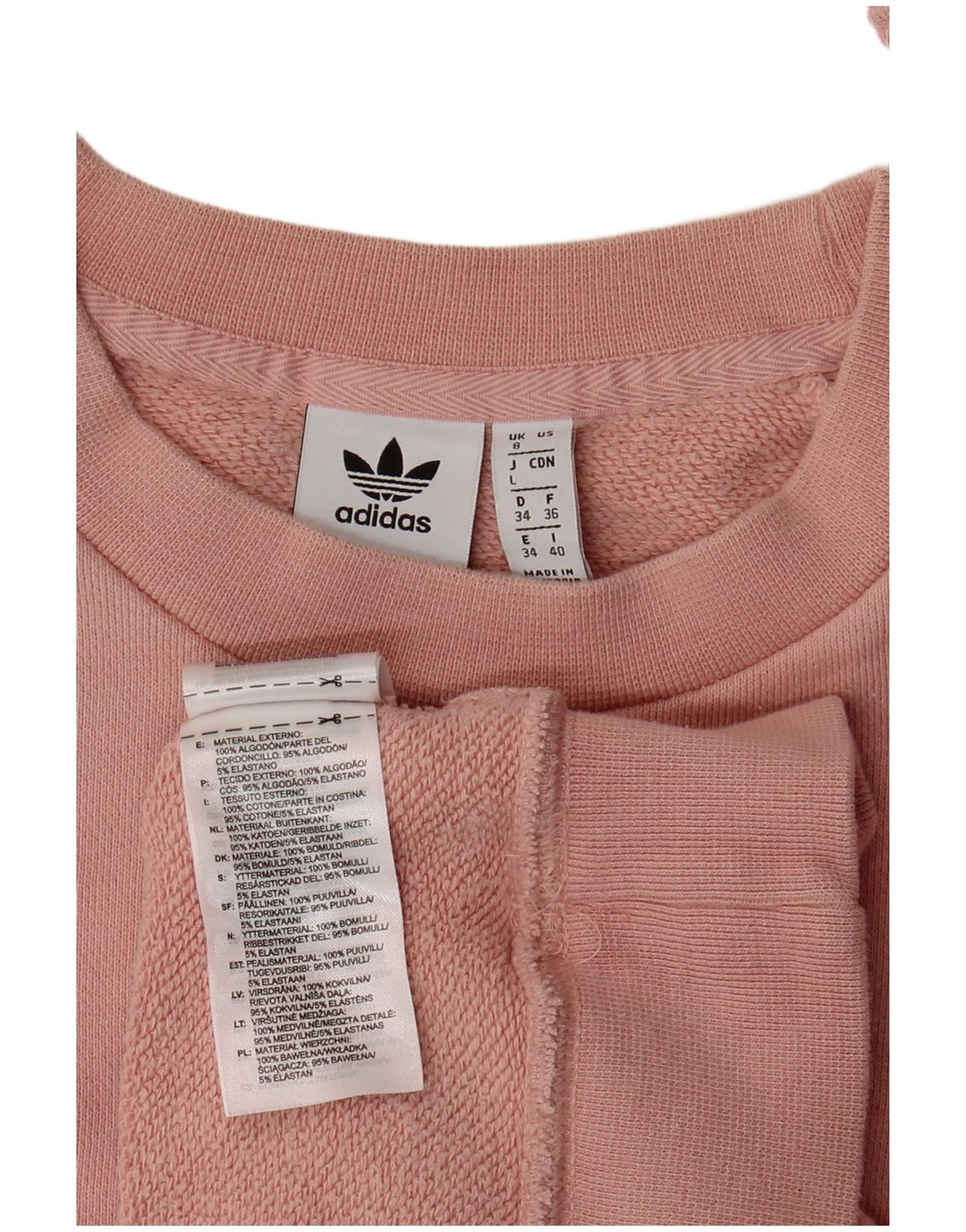ADIDAS Womens Oversized Graphic Sweatshirt Jumper UK 8 Small  Pink Cotton