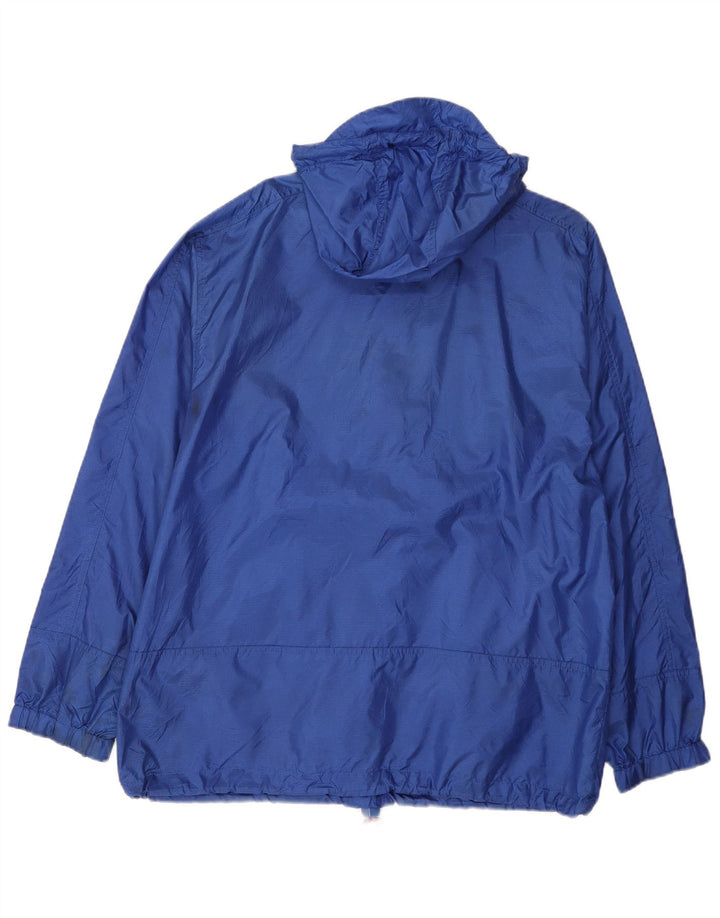 Giacca antipioggia da uomo con cappuccio Eddie Bauer UK 38 Nylon blu medio