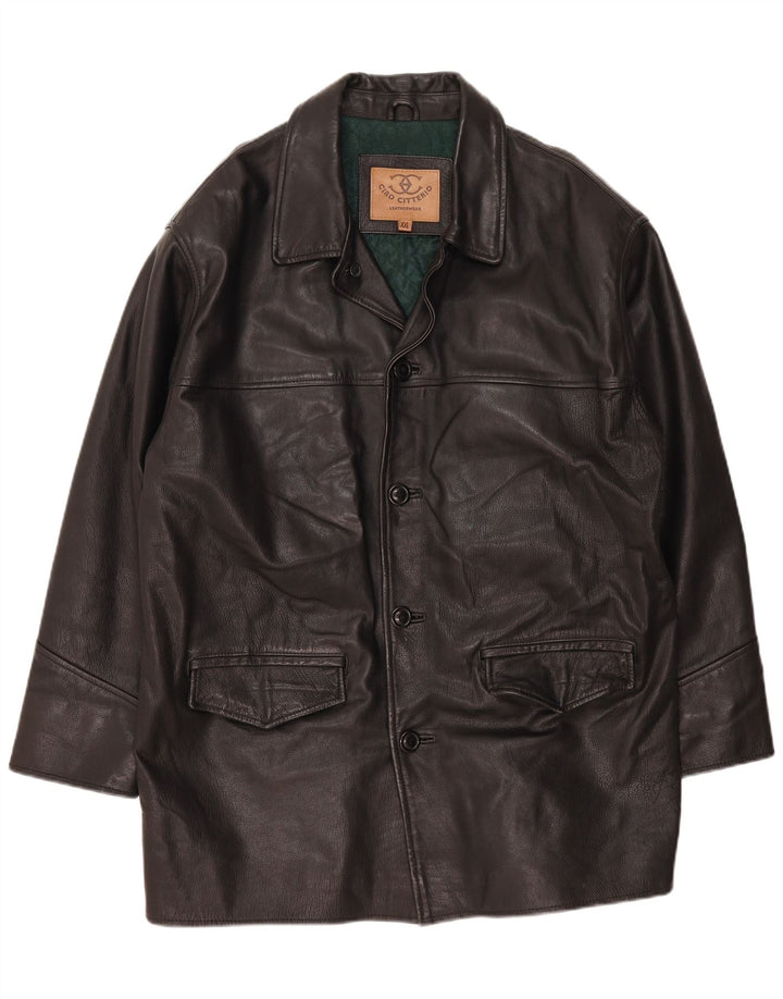 Cappotto in pelle da uomo Ciro Citterio UK 44 2XL Fumetti in pelle nera