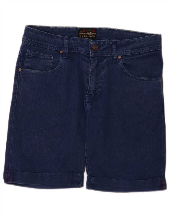 Pantaloncini di jeans da uomo Zara EU 38 Small W30 Blu navy