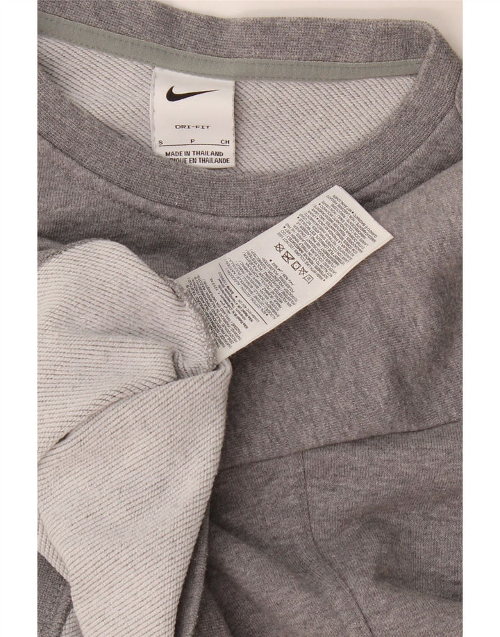 Felpa oversize con grafica corta Nike da donna UK 10 piccola grigia