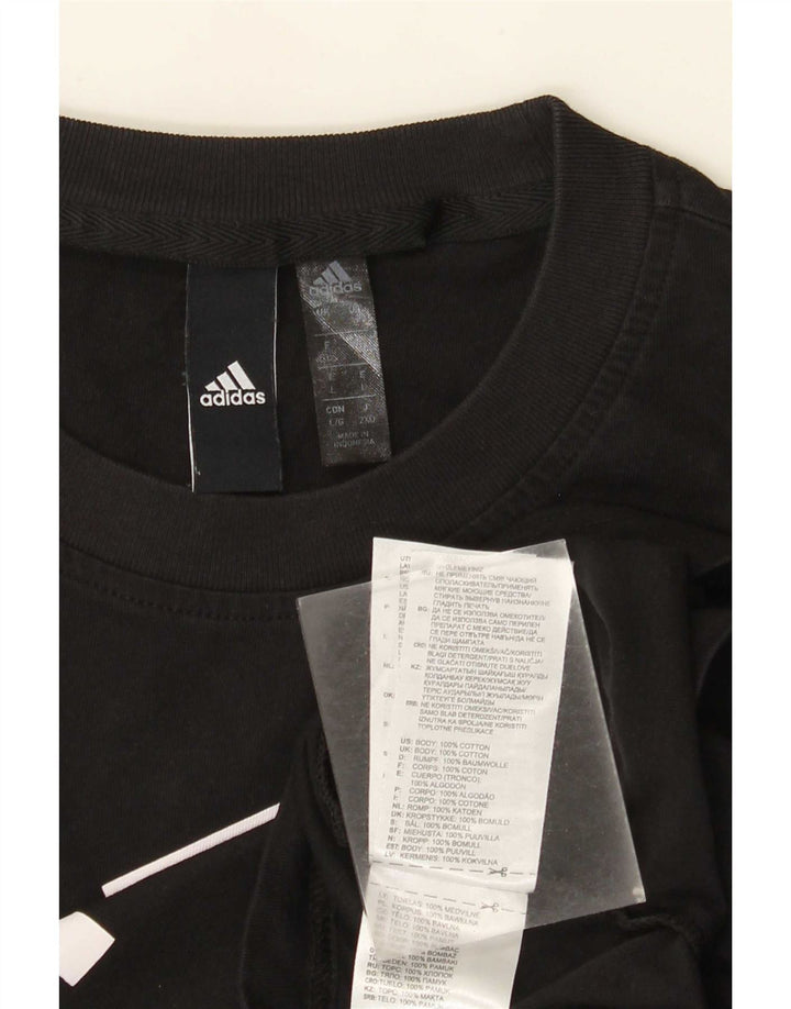 T-shirt grafica da uomo Adidas Top grande in cotone nero