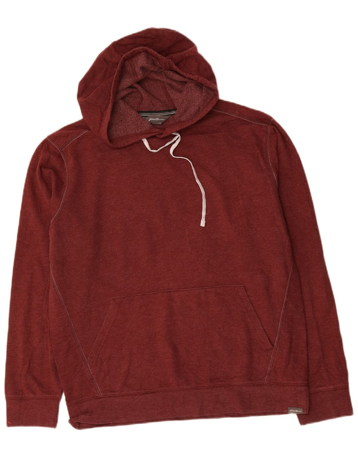 EDDIE BAUER Felpa con cappuccio da uomo in cotone bordeaux medio