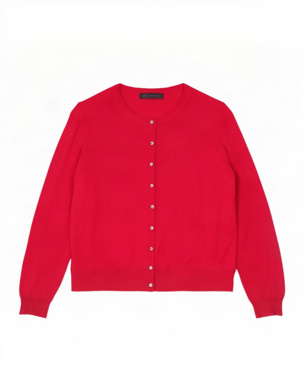 Maglione cardigan corto da donna Marks & Spencer UK 16 grande viscosa rosa