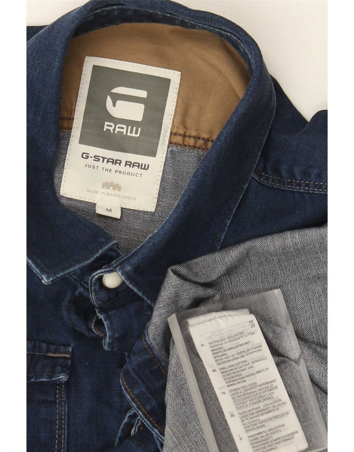 Camicia di jeans da uomo G-Star in cotone blu medio