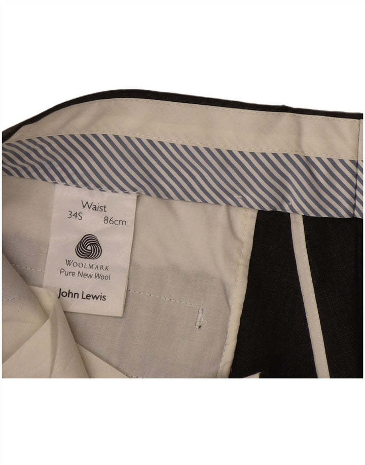 Pantaloni da abito dritti da uomo John Lewis W34 L29 Lana nera