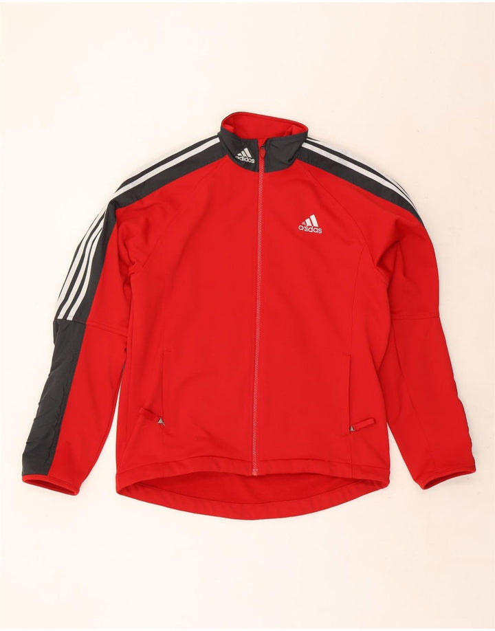 Giacca da tuta da uomo Adidas UK 42/44 Large Rosso Colourblock Poliestere