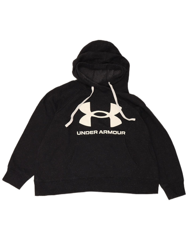 Under Armour Womens Graphic Oversized Hoodie Jumper UK 18 XL Black Flecked