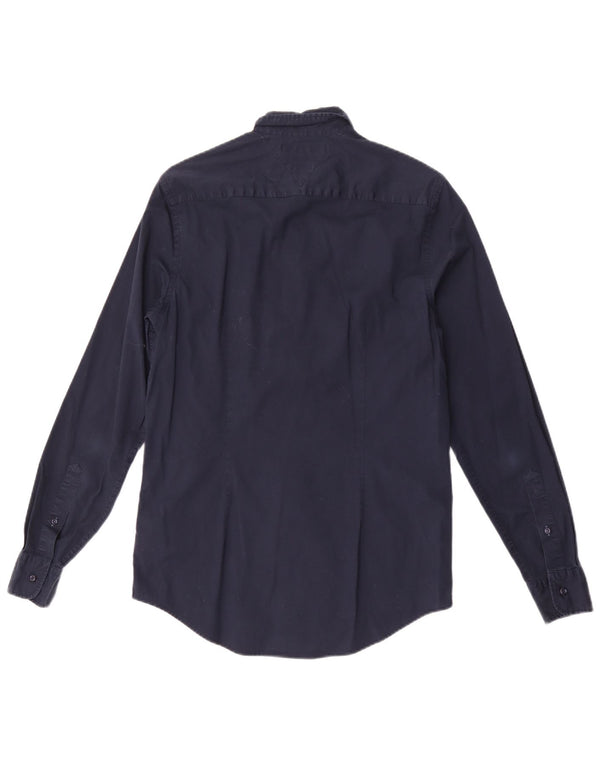 Camicia slim fit da uomo Tommy Hilfiger cotone medio blu navy