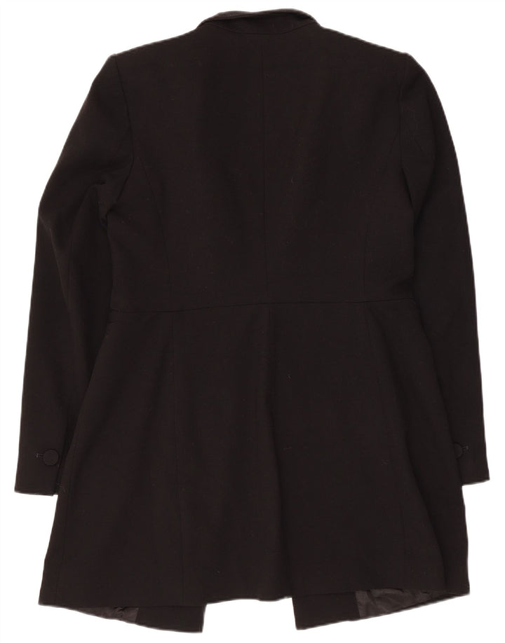 Giacca blazer aperta lunga da donna Zara UK 14 grande acetato nero