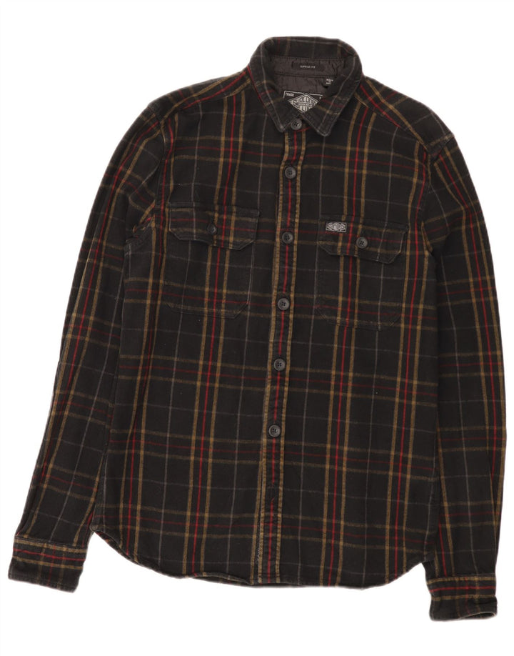 Camicia da uomo in flanella dal taglio classico Superdry, motivo a quadri multicolore medio