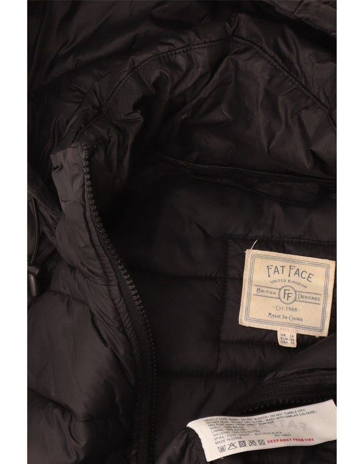 Giacca imbottita con cappuccio da donna Fat Face UK 16 grande nylon nero