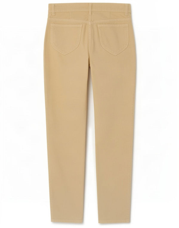 Pantaloni vintage da donna in velluto a coste affusolati IT 44 medio W28 L28 cotone giallo