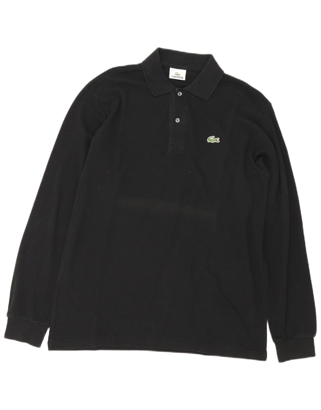 Polo da uomo a maniche lunghe Lacoste taglia 4, cotone nero medio