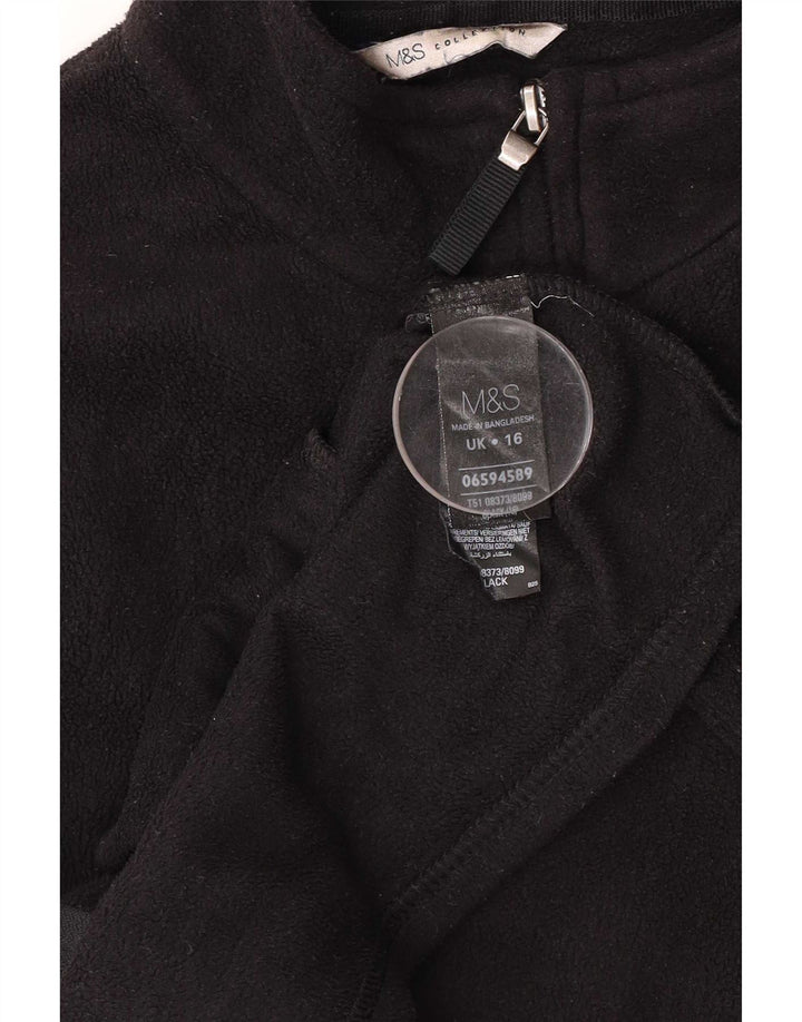 Giacca in pile da donna Marks & Spencer UK 16 grande poliestere nero