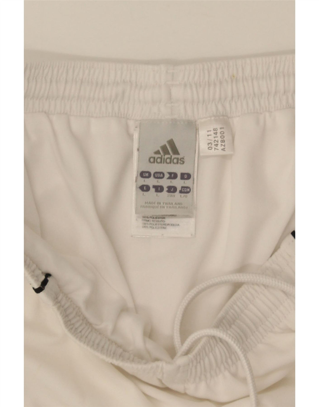 Pantaloncini sportivi Adidas Climalite da uomo grandi in poliestere bianco