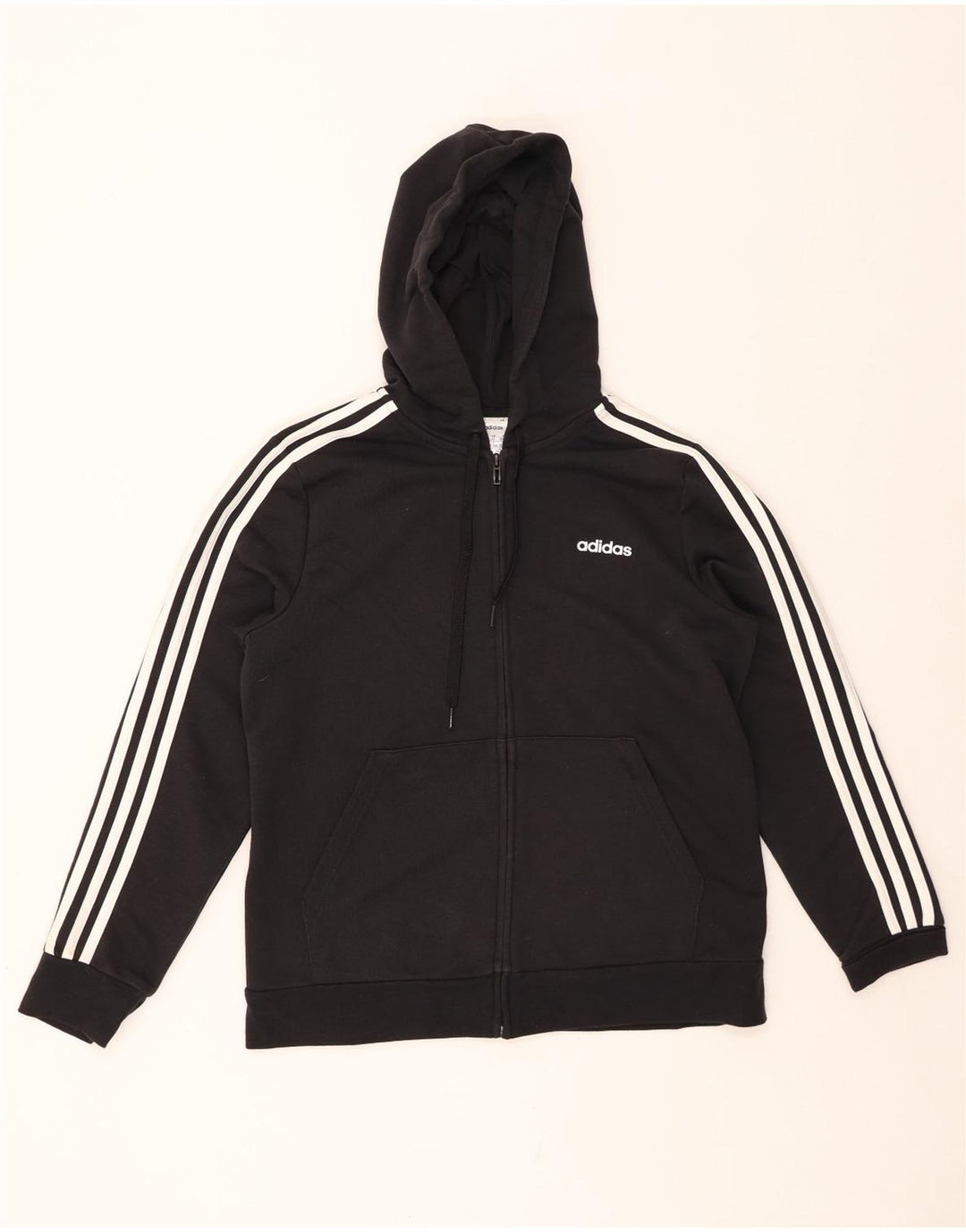 Felpa con cappuccio e zip da donna ADIDAS UK 20/22 XL Cotone nero