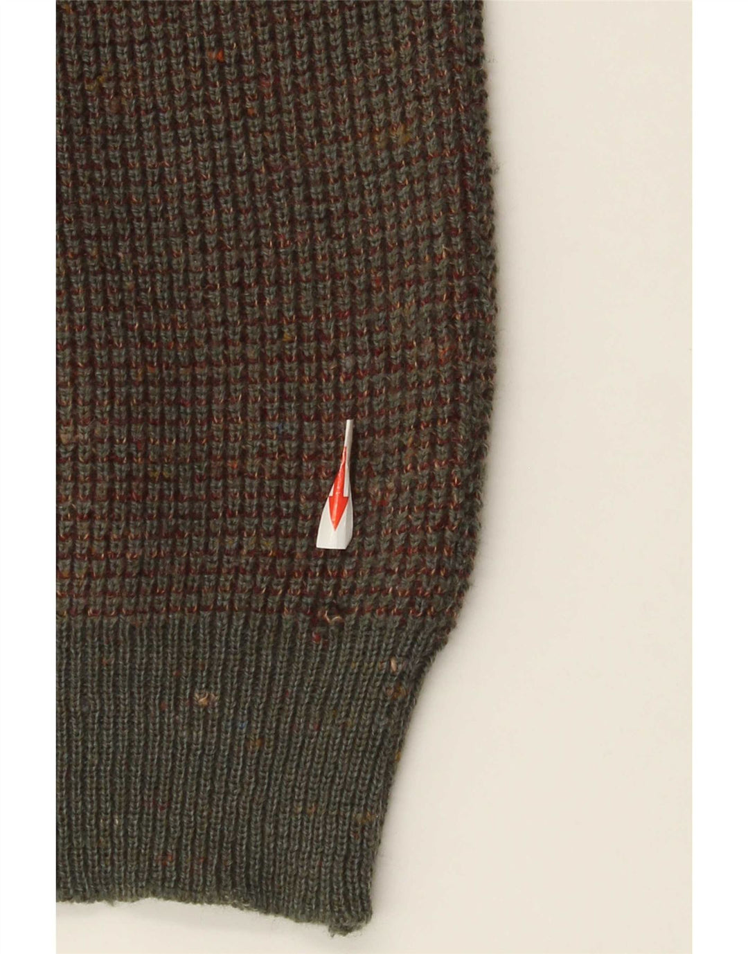 Maglione cardigan da uomo vintage in lana screziata marrone medio