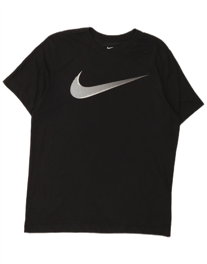 T-shirt grafica Nike Dri Fit da uomo in cotone medio nero
