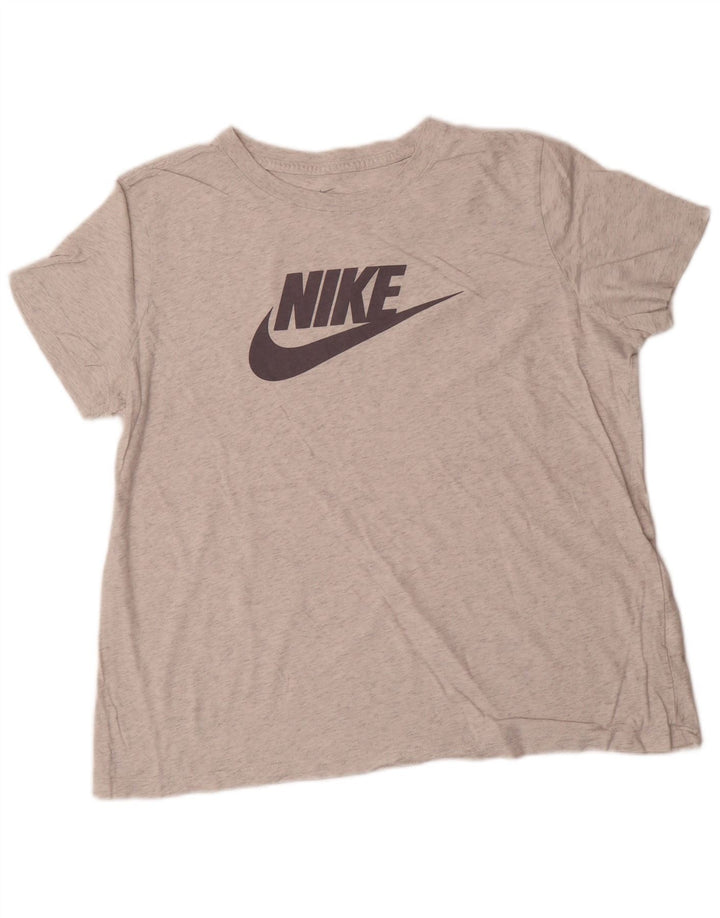 T-shirt grafica da donna NIKE Top UK 18 XL cotone screziato grigio