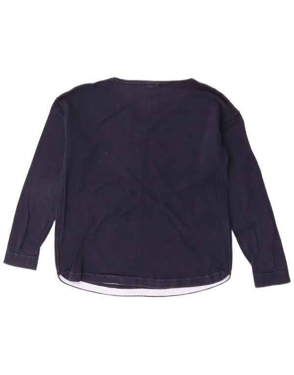 Maglione maglione con scollo a V da donna White Stuff UK 12 Cotone medio blu navy