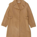 LARRY LEVINE Womens Overcoat UK 14 Medium Beige Lambswool Vintage Larry Levine and Second-Hand Larry Levine from Messina Hembry 