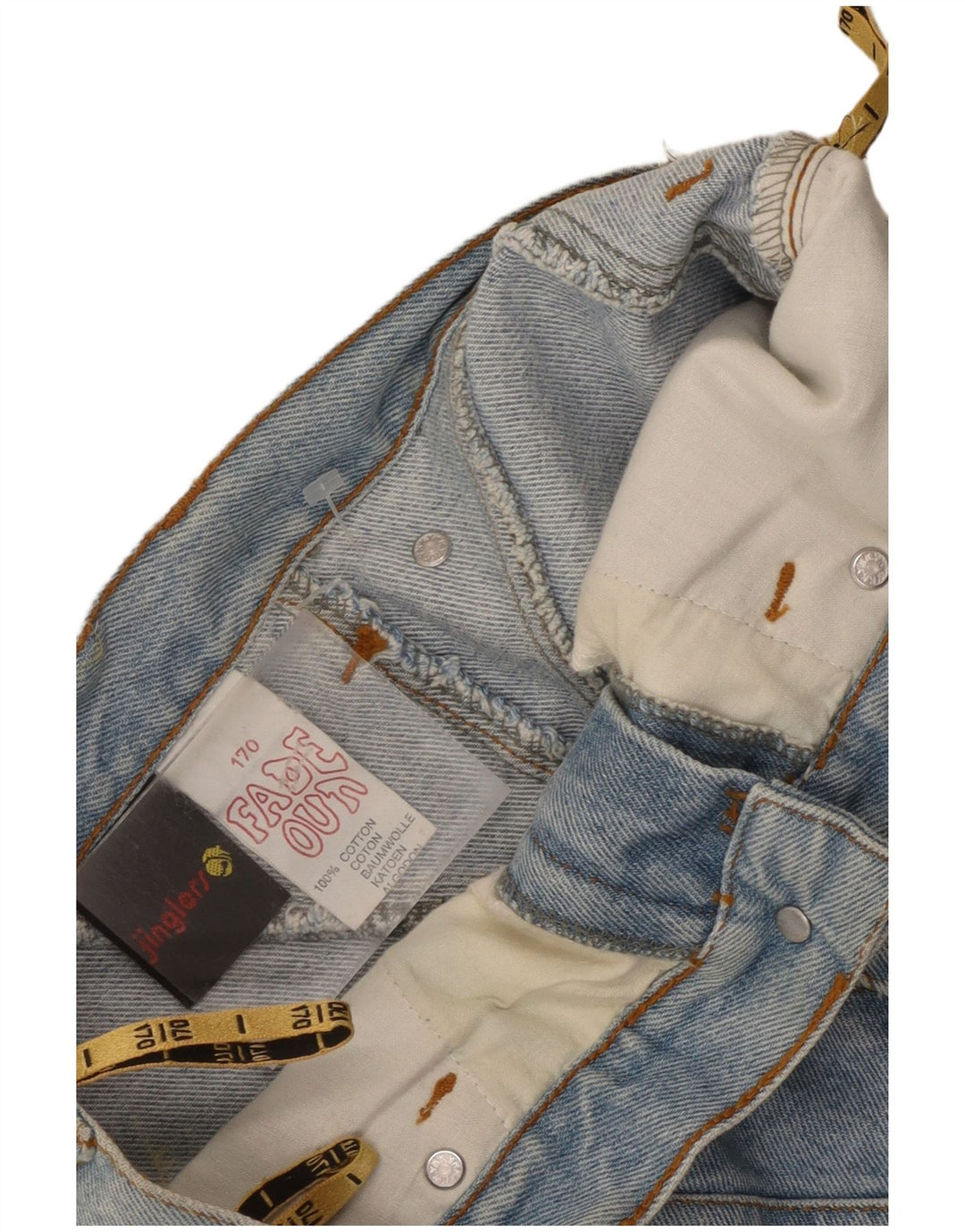 Mini gonna di jeans da donna Jinglers W28 in cotone blu medio